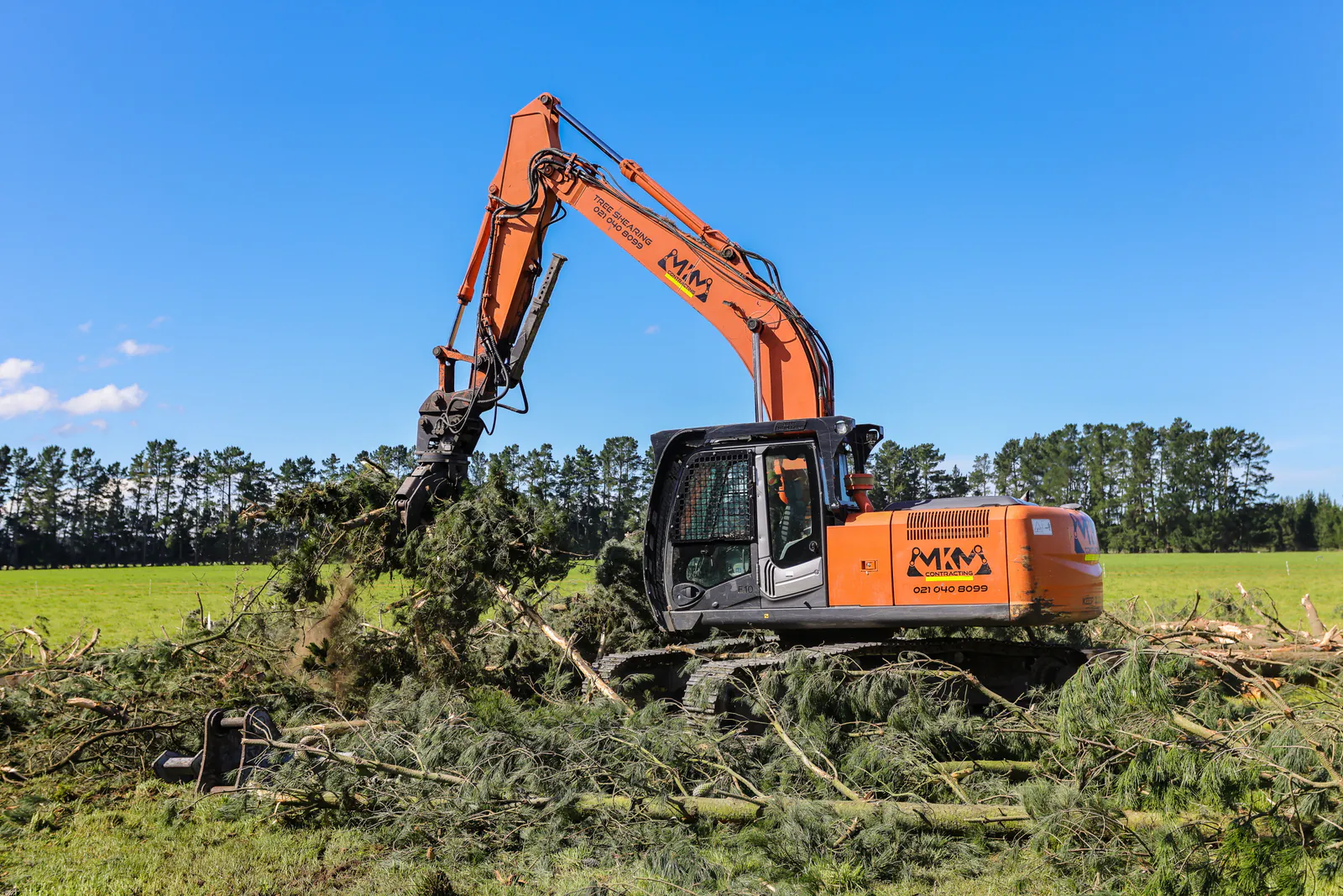 Satisfied MKM Trees customers with completed tree service projects across Canterbury